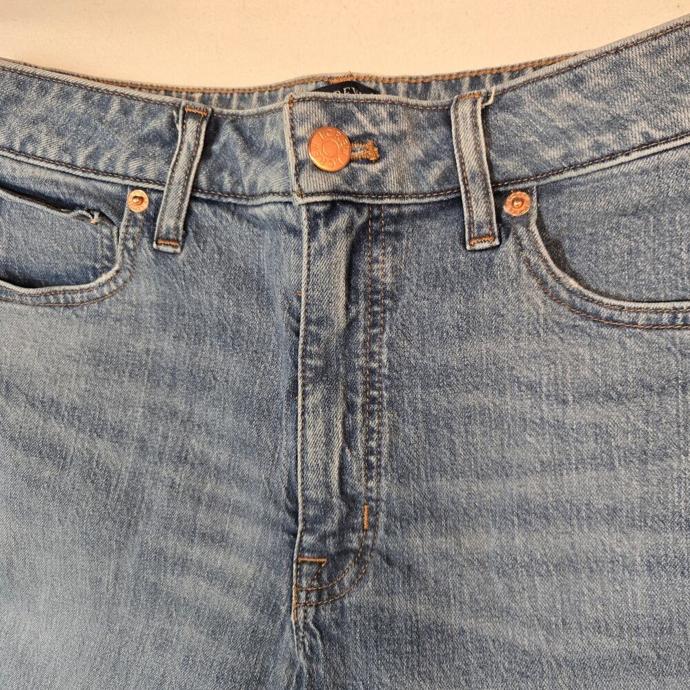 J.Crew Wide Leg Crop Jeans Womens 27 Blue Medium Wash Cropped Raw Hem Denim - Picture 4 of 6